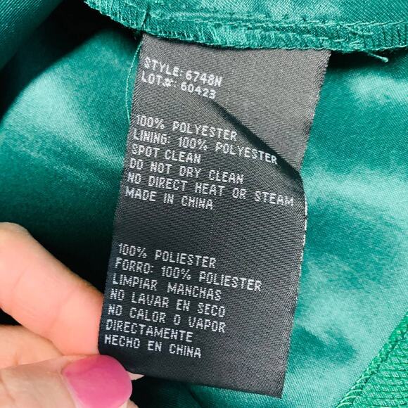 Blondie Nites Green Evening Dress Short Swirl Sz 0 - Picture 12 of 13